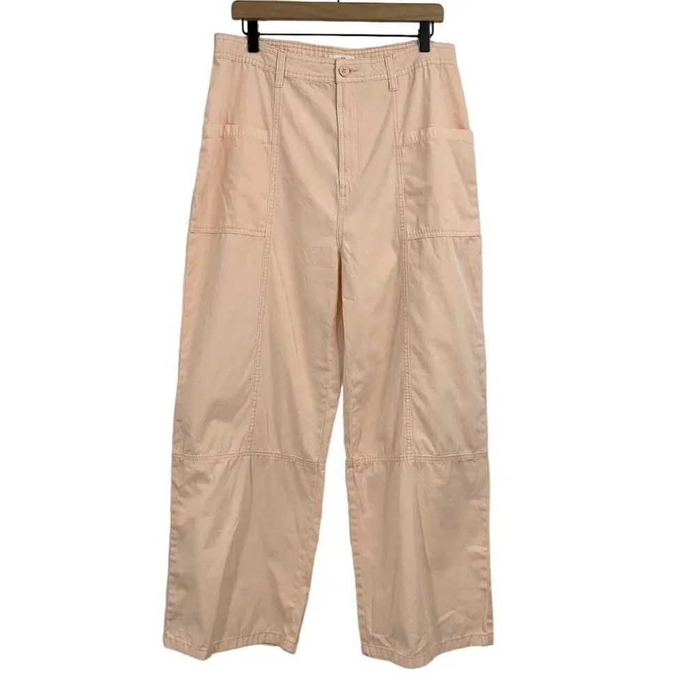 BP Nordstrom Women's Cotton Wide Leg Cargo Straight Leg Size L NWT‎